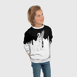 Свитшот детский Ливерпуль разводы красок, цвет: 3D-белый — фото 2