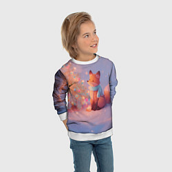 Свитшот детский Лисичка Новый год, цвет: 3D-белый — фото 2