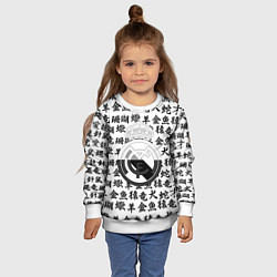 Свитшот детский Реал Мадрид япония символы, цвет: 3D-белый — фото 2