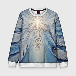 Детский свитшот Ледяной перьевой орнамент со светом