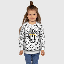 Свитшот детский Ювентус смайлы, цвет: 3D-белый — фото 2