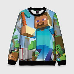Свитшот детский Minecraft World, цвет: 3D-черный