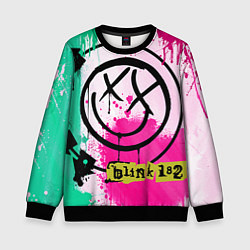 Свитшот детский Blink-182: Purple Smile, цвет: 3D-черный
