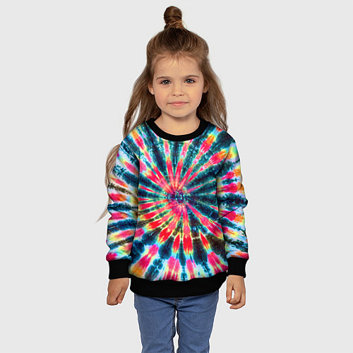 Детский свитшот Tie dye / 3D-Черный – фото 4