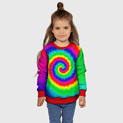 Свитшот детский Tie dye, цвет: 3D-красный — фото 2