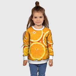 Свитшот детский Апельсин, цвет: 3D-белый — фото 2