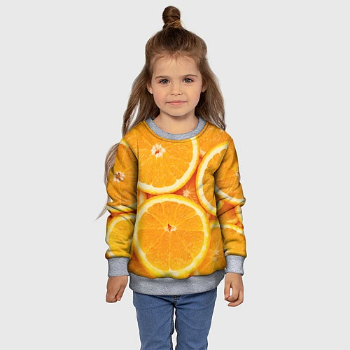 Детский свитшот Апельсин / 3D-Меланж – фото 4