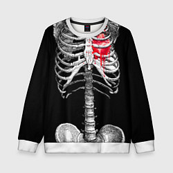 Свитшот детский Скелет с сердцем, цвет: 3D-белый