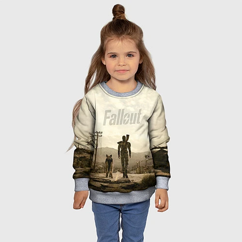 Детский свитшот Fallout City / 3D-Меланж – фото 4