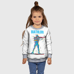 Свитшот детский Биатлон, цвет: 3D-меланж — фото 2