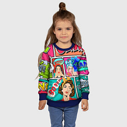 Свитшот детский POP ART, цвет: 3D-синий — фото 2