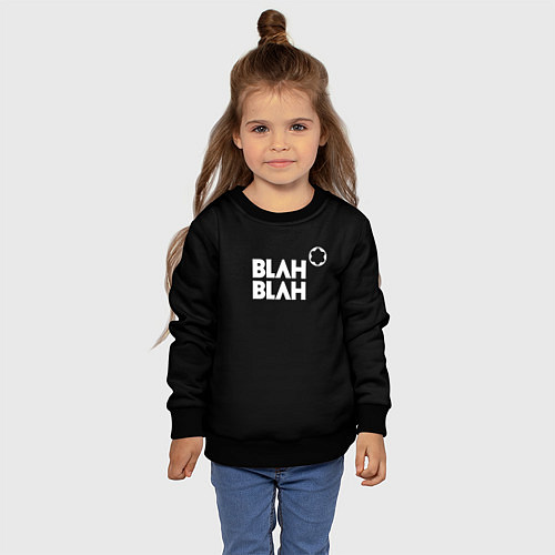 Детский свитшот Blah-blah / 3D-Черный – фото 4