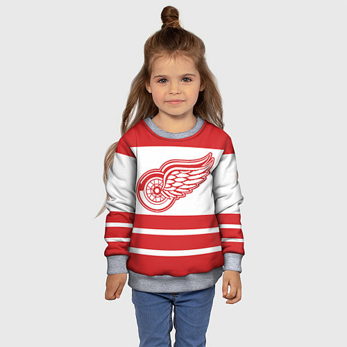 Детский свитшот Detroit Red Wings / 3D-Меланж – фото 4