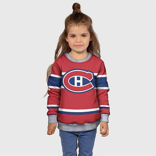 Детский свитшот Montreal Canadiens / 3D-Меланж – фото 4