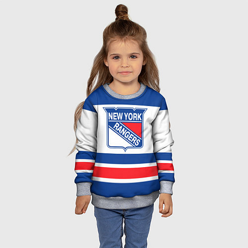 Детский свитшот New York Rangers / 3D-Меланж – фото 4