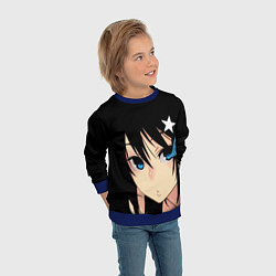 Свитшот детский Black Rock Shooter - глаза Мато Курои, цвет: 3D-синий — фото 2