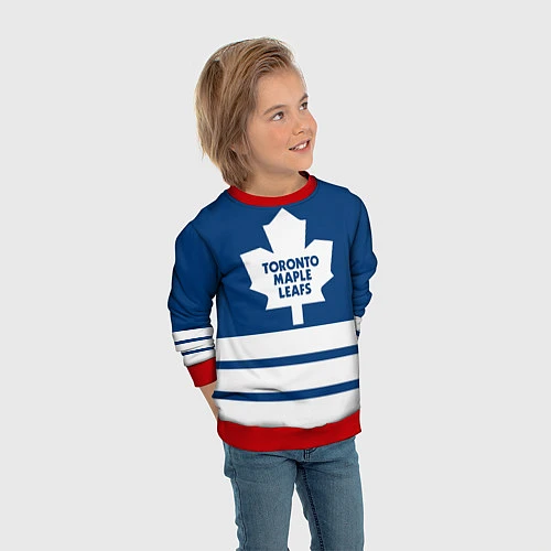 Детский свитшот Toronto Maple Leafs / 3D-Красный – фото 3