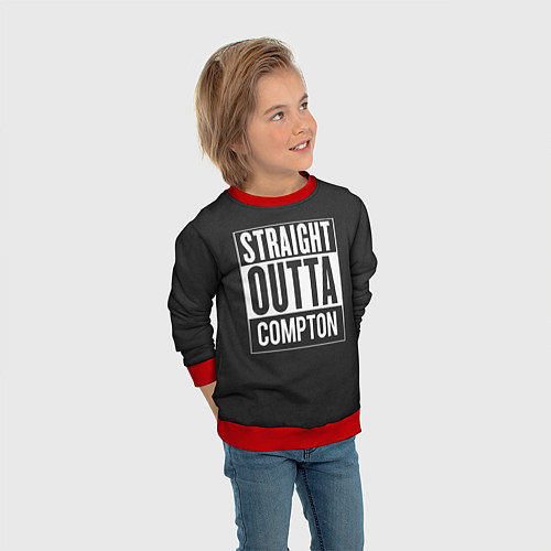 Детский свитшот Straight Outta Compton / 3D-Красный – фото 3
