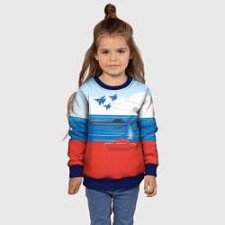 Свитшот детский Россия: Триколор армии, цвет: 3D-синий — фото 2