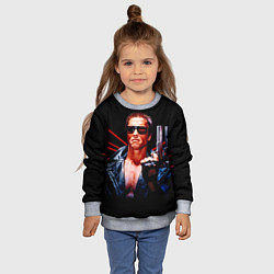 Свитшот детский Терминатор с пистолетом, цвет: 3D-меланж — фото 2