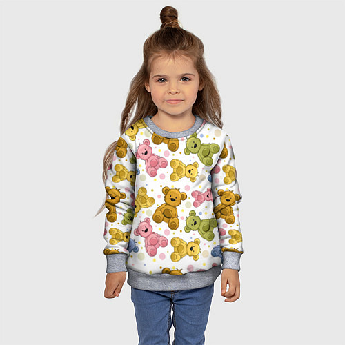 Детский свитшот Любимые медвежата / 3D-Меланж – фото 4