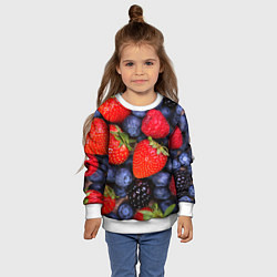 Свитшот детский Berries, цвет: 3D-белый — фото 2