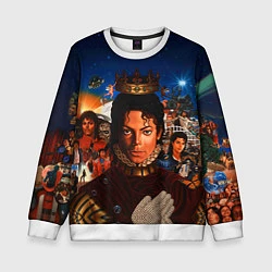 Свитшот детский Michael Jackson: Pop King, цвет: 3D-белый