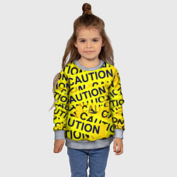 Свитшот детский Caution, цвет: 3D-меланж — фото 2
