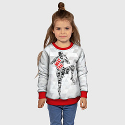 Свитшот детский Muay thai Words, цвет: 3D-красный — фото 2