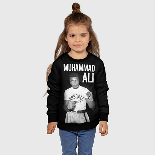 Детский свитшот Muhammad Ali / 3D-Черный – фото 4
