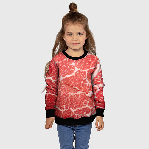 Детский свитшот Кусок мяса / 3D-Черный – фото 4