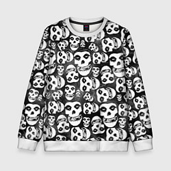 Свитшот детский Misfits Pattern, цвет: 3D-белый