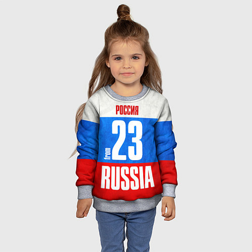 Детский свитшот Russia: from 23 / 3D-Меланж – фото 4