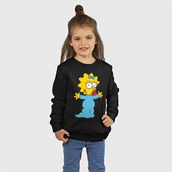 Свитшот хлопковый детский Maggie Simpson, цвет: черный — фото 2