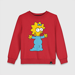 Свитшот хлопковый детский Maggie Simpson, цвет: красный