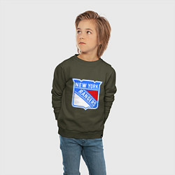 Свитшот хлопковый детский New York Rangers, цвет: хаки — фото 2