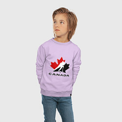 Свитшот хлопковый детский Canada, цвет: лаванда — фото 2
