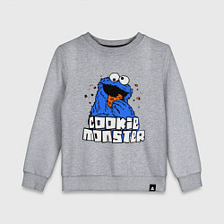 Свитшот хлопковый детский Cookie Monster, цвет: меланж