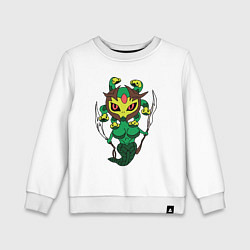 Свитшот хлопковый детский Small Medusa, цвет: белый