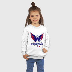 Свитшот хлопковый детский Washington Capitals: Ovechkin, цвет: белый — фото 2