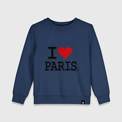 Свитшот хлопковый детский I love Paris, цвет: тёмно-синий