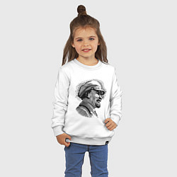 Свитшот хлопковый детский Ленин: гравюра, цвет: белый — фото 2