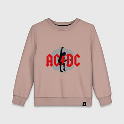 Свитшот хлопковый детский AC/DC: Angus Young, цвет: пыльно-розовый