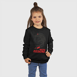 Свитшот хлопковый детский Meow Zedong Revolution forever, цвет: черный — фото 2