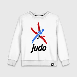 Свитшот хлопковый детский Judo Emblem, цвет: белый
