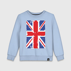 Свитшот хлопковый детский Британский флаг, цвет: мягкое небо