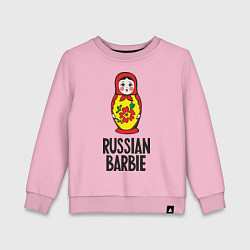 Свитшот хлопковый детский Russian Barbie, цвет: светло-розовый