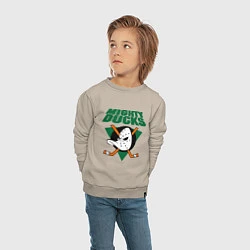 Свитшот хлопковый детский Anaheim Mighty Ducks, цвет: миндальный — фото 2