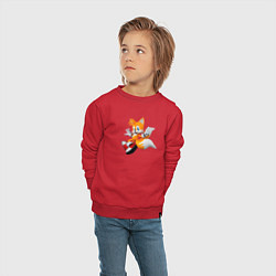 Свитшот хлопковый детский Лисенок Тейлз, цвет: красный — фото 2