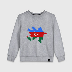 Свитшот хлопковый детский Azerbaijan map цвета меланж — фото 1